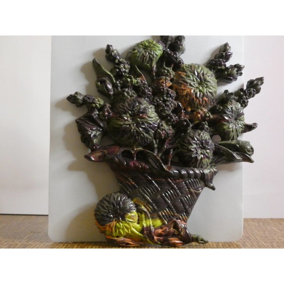 Vintage Burwood Products Co. Flower Baskets Hand Painted & Signed By Artist - Picture 2 of 10